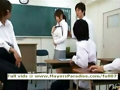 Akiho Yoshizawa innocent Chinese tutor does blowjob