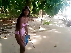 hd tajski dziewczyna złapali dając połknąć throatpie turystów