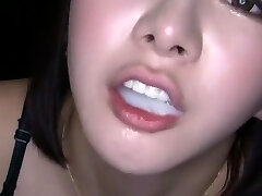 Incredible Japanese whore Hitomi Fujiwara in Crazy Guzzle Сum, Threesome JAV movie