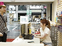 Fine Rump Asian Quits Cashier Job For Creampie - Japanese Amateur Porn - Cashier Fucked The Customer Right In The Shop. 