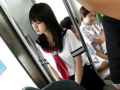 Public Group Sex in Bus - Asian Teen get Fucked by many old Guys