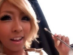Beautiful blonde Japanese stunner loves huge creampies