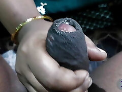 Tamil aunty hand job his husband and touch and play hot nipple and dick