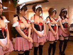 Five Asian Honeys in Costume with Big Boobs to Play With
