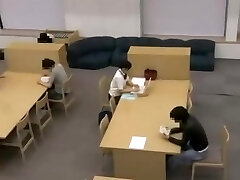 Japanese college dame get fucked and facial on the library toilet