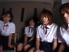 Four Chinese school girls spitting on teacher Four Chinese school girls spitting on teacher