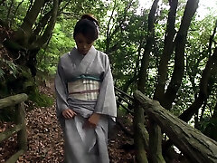 JAV outdoor exposure in kimono followed by bj Subtitles