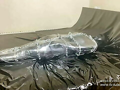 Gimp Outfit with 5 layers and mummification - Leather Girl Gimp Outfit with 5 layers and mummification - Leather Girl