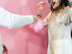 holi special: bro fucked priya anal stiff while she wanna play Holi with friends