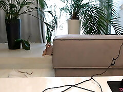 Sexy thin doll changes cloth on cam p4