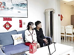 Wild Asian Teen Sneaky Sex In Front Of Their Friend - Horny Chinese Couple Sneaks Away During Dinner