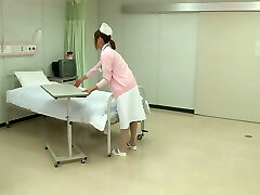 Asian nurse creampied at hospital bed!