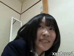 Hot Asian schoolgirls farting into each others face
