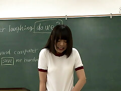 When I was Studying Alone in the Classroom, a Jaw-dropping Girl in Gym Shorts Suddenly Appeared in Front of Me, Her Legs Shaking