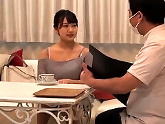 Japanese frigged on massage table
