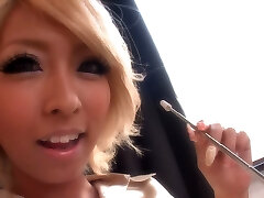 Spectacular blonde Japanese babe loves huge creampies