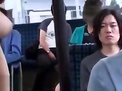 Japanese big-titted Milf has sex on public bus