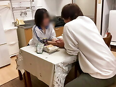 She reddens at her beau's male groin after a long time. They have hook-up on the dining table because they can't stand it.