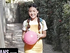 Teen Princess Ella Voneva Gets Her Japanese Beaver Rammed By Diamond Banks' Huge String On - LittleAsians FFM Threesome