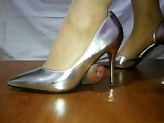 Chinese female dom cock trample shoejob footjob amaszing cumshot