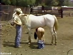 Brinke Stevens bottomless bare backside prank