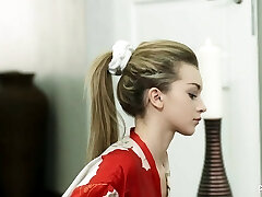 Extremely lil' and flexible nubile with small frame Sonya