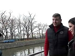 Young European Duo Pick Up a Black Man on a Towpath