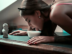 SANKTOR 056 - TATTOOED TEEN IN THE Bath WITH MILK