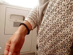 nippleringlover horny milf pissing on public toilet in airplane flashing pierced puss and extreme pierced nipples
