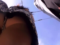 Ladies upskirt of the fatty ass in white utter back panty B247