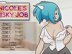 Nicole Risky Job Manga Porn game PornPlay Ep.4 the camgirl masturbated while staring at her tits unsheathed