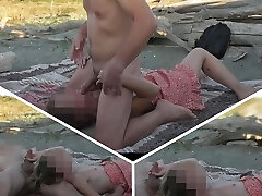 French teacher Blowjob Amateur on Bare Beach public to stranger with Popshot People caught us P1 - MissCreamy