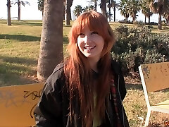 Bold public blowjob and magnificent sex with a redheaded hottie
