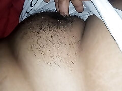 massaging my wife's fat fur covered pussy