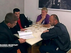 Saggy Tits Secretary fucked by her boss and 3 other employees