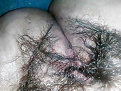 Stranger fucked and his cum on my hairy cooch