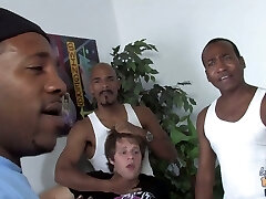 Check out this cougar engaged in an interracial gangbang that leaves her one messy bitch