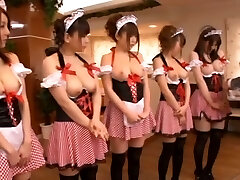Five Japanese Babes in Costume with Big Bra-stuffers to Play With