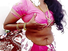 Indian telugu magnificent saxy saree housewife self...