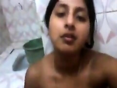 Busty Indian Teenie Rubbing Her Pussy