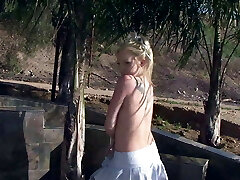 hot American blond teen (18+) with small tits gets her backdoor splooged by big white dick