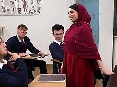 Hot college milf Kiki Daire gets ravaged by many