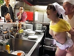 Porking the cook in the back of the kitchen
