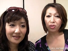 Three-way with two horny Japanese milfs