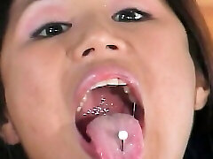 Gorgeous young perky tit asian loves dp plowing and drinking 2 jizz loads