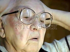 Granny looking  at a giant cock