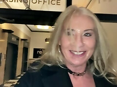 Second fan meet up at hotel for another risky gargle job, facial, and public cumwalk for NaughtyJoJo