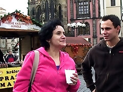 Mature tourist is picked up and nailed