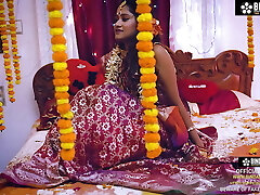 Cheating Freshly Married wife with Her Boy Friend Hardcore Fuck in front of Her Husband ( Hindi Audio )