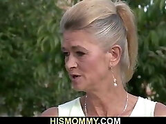 Very old mother toys sonny's teenager gf&rsquo;s pussy